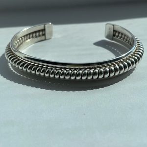 TAHE Native American Sterling Silver Cuff Bracelet
